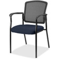 Lorell Mesh Back Stackable Guest Chair - Forte Cadet Seat Color - Black Frame Color - 1 Each