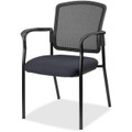 Lorell Mesh Back Stackable Guest Chair - Fuse Azurean Seat Color - Black Frame Color - 1 Each