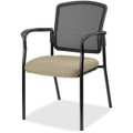 Lorell Mesh Back Stackable Guest Chair - Forte Pumice Seat Color - Black Frame Color - 1 Each