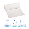 Low-density Waste Can Liners, 16 Gal, 0.4 Mil, 24" X 32", White, 500/carton