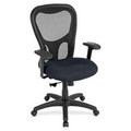 Eurotech Apollo Synchro High Back Chair - Navy Seat Color - Fabric Seat Material - 5-star Base - Perfection Navy - 1 Each