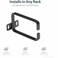 StarTech.com 1U Vertical Server Rack Cable Management D-Ring Hook - 2.2x3.9in (5.7x10cm) - D-ring - Black - 1U Rack Height x 4" Length - Steel - 1 Each