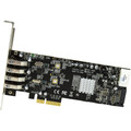 StarTech.com 4 Port PCIe USB Card - PCI Express x4 - Plug-in Card - 4 USB Port(s) - 1 SATA Port(s) - UASP Support - PC, Linux