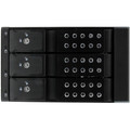 StarTech.com Drive Enclosure for 5.25" Serial Attached SCSI (SAS), SATA/600 - Serial ATA/600 Host Interface Internal - Black - 3 x HDD Supported - 3 x Total Bay - 3 x 3.5" Bay - Aluminum