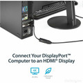 StarTech.com DisplayPort to HDMI Active Adapter - 1 x 20-pin DisplayPort 1.2 Digital Audio/Video - Male - 1 x 19-pin HDMI 1.4 Digital Audio/Video - Female - Black - 1 Each