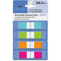 Sparco Pop-Up Dispenser Page Flags - 140 x Assorted - 1/2" Flag/Note Length - Assorted - Cellophane - Self-adhesive, Repositionable, Removable, Writable - 140 / Pack