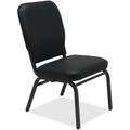 Lorell Oversize Stack Chairs with No Arms - Black Seat Color - Vinyl Seat Material - Black Back Color - Vinyl Back Material - Steel Frame Material - Four-legged Base - 2 / Carton
