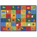 Carpets for Kids&reg; Premium Learning Blocks Rectangle Rug - 100" Length x 70" Width - Rectangle - Learning Blocks, Shapes, Numbers