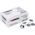 Lorell 5/16" Long Thumb Tacks - 0.31" Shank - 0.37" Head - for Schedule, Wall - Silver - Nickel Plated Steel - 100 / Pack