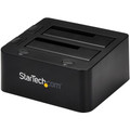 StarTech.com Drive Dock SATA/600 - USB 3.0 Type B Host Interface - UASP Support External - Black - Hot Swappable Bays - 2 x HDD Supported - 2 x SSD Supported - 2 x Total Bay - 2 x 2.5"/3.5" Bay - Plastic