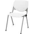 KFI "2300" Series Stack Chair - White Seat Color - Polypropylene Seat Material - White Back Color - Polypropylene Back Material - Silver, Powder Coated Frame Color - Tubular Steel Frame Material - Four-legged Base - 1 Each