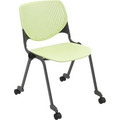 KFI "2300" Series Stack Chair - Lime Green Seat Color - Polypropylene Seat Material - Lime Green Back Color - Polypropylene Back Material - Silver, Powder Coated Frame Color - Tubular Steel Frame Material - Four-legged Base - 1 Each
