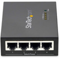 StarTech.com 4 Port Gigabit Midspan - PoE+ Injector - 802.3at and 802.3af - 120 V AC, 230 V AC Input - 52 V DC, 2.31 A Output - 4 Input Port(s) - 4 Output Port(s) - Wall Mountable - Black
