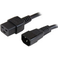 StarTech.com 3 ft Heavy Duty 14 AWG Computer Power Cord - C14 to C19 - For Computer, Router, Switch, PDU - 250 V AC / 15 A - Black - 3 ft Cord Length - IEC 60320 C14 / IEC 60320 C19 - 1