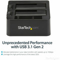StarTech.com Drive Dock SATA/600 - USB 3.1 Type B Host Interface - UASP Support External - Black - 2 x HDD Supported - 2 x SSD Supported - 2 x Total Bay - 2 x 2.5"/3.5" Bay - Plastic