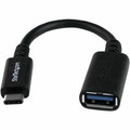 StarTech.com USB-C to USB-A Adapter Cable - M/F - 6in - USB 3.0 - USB-IF Certified - 1 x 24 pin USB 3.2 (Gen 1) Type C - Male - 1 x USB 3.0 Type A - Female - Nickel Connector - Black - 1 Each