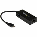 StarTech.com USB-C to Gigabit Network Adapter with Extra USB 3.0 Port - Black - USB 3.1 ASIX - AX88179 - 1 Port(s) - 1 - Twisted Pair - 10/100/1000Base-T - Desktop