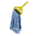 Cleaning Kit, Medium Blue Cotton/rayon/synthetic Head, 60" Natural/yellow Wood/metal Handle