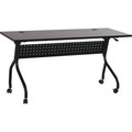 Lorell Flip Top Training Table - Rectangle Top - Four Leg Base - 4 Legs - 60" Table Top Width x 23.50" Table Top Depth - 29.50" Height x 59" Width x 23.63" Depth - Assembly Required - Espresso, Black - Melamine, Nylon - 1 Each