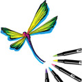Tombow Dual Brush Pen Set - Hot Pink, Orange, Chartreuse, Willow Green, Purple, Rubine Red, Process Yellow, Reflex Blue, Imperial Purple Ink - Water Based - Nylon Tip - 10 / Pack