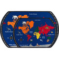 Flagship Carpets Maps That Teach Global Rug - 108" Length x 72" Width - Multicolor - Nylon