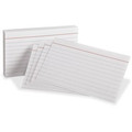 Oxford Red Margin Ruled Index Cards - Front Ruling Surface - Ruled Front Ruling - 3" x 5" Sheet Size - White Paper - 300 / Pack