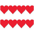Hygloss Red Heart Globe Design Border Strips - 12 x Heart Shape - Damage Resistant, Durable, Long Lasting - 36" Height x 3" Width - Red - 12 / Pack