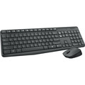 Logitech Wireless Keyboard and Mouse - USB Wireless RF - English - Black - USB Wireless RF - Optical - Scroll Wheel - QWERTY - Black - AAA, AA - Compatible with Desktop Computer for PC, Linux, ChromeOS - 1 Each