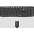 Logitech Wireless Keyboard and Mouse - USB Wireless RF - English - Black - USB Wireless RF - Optical - Scroll Wheel - QWERTY - Black - AAA, AA - Compatible with Desktop Computer for PC, Linux, ChromeOS - 1 Each