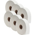 Genuine Joe Jumbo Jr Dispenser Bath Tissue Roll - 2 Ply - 3.50" Width x 2000 ft Length - 12" Roll Diameter - 3 19/64" Core - White - Fiber - 6 / Carton
