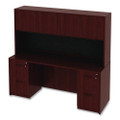 Alera Valencia Series Hutch With Doors, 70.63w X 15d X 35.38h, Mahogany