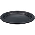 Genuine Joe 9" Round Plastic Plates - Serving - Disposable - 9" Diameter - Black - Plastic Body - 125/Pack - 4 / Carton