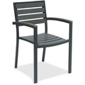 KFI Outdoor Chair - Synthetic Seat Material - Synthetic Back Material - Gray - 1 Each