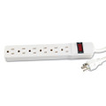 Six-outlet Power Strip, 6 Ft Cord, 1.94 X 10.19 X 1.19, Ivory