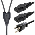 StarTech.com Computer Power Cord - NEMA 5-15P to 2x C13 - 10 ft. - For Monitor, Computer, Scanner, Printer - 125 V AC / 10 A - Black - 9.84 ft Cord Length - NEMA 5-15P / IEC 60320 C13 - 1 Each