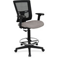 Lorell Mesh Back Drafting Stool - Castillo Metal Seat Color - Vinyl Seat Material - Black Back Color - Mesh Back Material - Black Frame Color - Mid Back - 5-star Base - Metal - Vinyl - Armrest - 1 Each