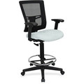 Lorell Mesh Back Drafting Stool - Castillo Breezy Seat Color - Vinyl Seat Material - Black Back Color - Mesh Back Material - Black Frame Color - Mid Back - 5-star Base - Breezy - Vinyl - Armrest - 1 Each