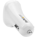 StarTech.com Dual Port USB Car Charger - White - High Power 24W/4.8A - 2 Port USB Car Charger - 24 W - 12 V DC, 24 V DC Input - 5 V DC Output - 4.80 A - 1 Each