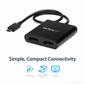 StarTech.com USB-C to DisplayPort Multi-Monitor Splitter - 2-Port MST Hub - 3840 × 2160 - DisplayPort - USB