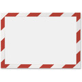 DURABLE Twin-color Border Self-adhesive Security Frame - Horizontal, Vertical - Self-adhesive, Flexible, Magnetic, Dual-sided - Red, White - 2 / Pack