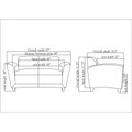 Lorell Accession Reception Loveseat - 55" x 31.5" x 34.5" Overall Dimension - 1 Each