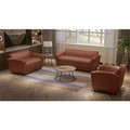 Lorell Accession Club Chair - Four-legged Base - Tan - Bonded Leather - Armrest - 1 Each