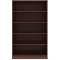 Lorell Laminate Bookcase - x 0.7" Thickness Shelf, 60" Height x 36" Width x 12" Depth - 5 Shelve(s) - 4 Adjustable Shelf(ves) - Square Edge - Material: Thermofused Laminate (TFL) - Finish: Mahogany - 1 Each