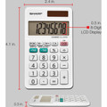 Sharp Calculators EL-244WB 8-Digit Professional Pocket Calculator - 3-Key Memory, Auto Power Off - 8 Digits - LCD - 0.3" Height x 2.4" Width x 4.1" Depth - White - 1 Each