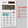 Sharp Calculators EL-244WB 8-Digit Professional Pocket Calculator - 3-Key Memory, Auto Power Off - 8 Digits - LCD - 0.3" Height x 2.4" Width x 4.1" Depth - White - 1 Each