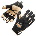 Ergodyne ProFlex 710LTR Heavy-Duty Leather-Reinforced Gloves - 2.50" Thickness x 13.25" Glove Length - Extra Large Size - Black - Heavy Duty, Abrasion Resistant, Flexible, Comfortable, Knitted, Secure Fit, Molded, Pull-on Tab, ID Tab, Machine Wash...