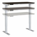 Bush Business Furniture Move 40 Series 48w X 24d Electric Height Adjustable Standing Desk - Mocha Cherry Rectangle Top - Silver T-shaped Base - 2 Legs - 176 lb Capacity - Height Adjustable - 24" to 48" Adjustment - 47.60" Table Top Width x 23.35" ...