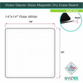 Floortex Viztex&reg; Glacier White Multi-Purpose Grid Glass Dry-Erase Board -14" x 14" - 14" (1.2 ft) Width x 14" (1.2 ft) Height - White Tempered Glass Surface - Square - Magnetic - Magnetic, Smooth Writing, Ghost Resistant, Stain Resistant, Easy...