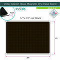 Floortex Viztex&reg; Glacier Black Multi-Purpose Grid Glass Dry-Erase Board 17" x 23" - 17" (1.4 ft) Width x 23" (1.9 ft) Height - Black Tempered Glass Surface - Rectangle - Magnetic - Magnetic, Smooth Writing, Ghost Resistant, Stain Resistant, Ea...