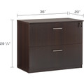Safco Medina Mocha Laminate Office Unit - x 1" Thickness Work Surface, 29.5" Height x 36" Width x 20" Depth Lateral File, x 0" Thickness Table Top, 9.1" Height x 11.9" Depth DrawerFile Drawer(s) - Beveled Edge - Material: Medium Density Fiberboard...